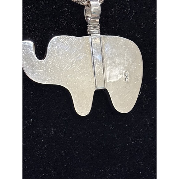 Handmade Sterling Silver Elephant Pendant W/18" .925 Robe Chain Safari Wildlife - Picture 5 of 15